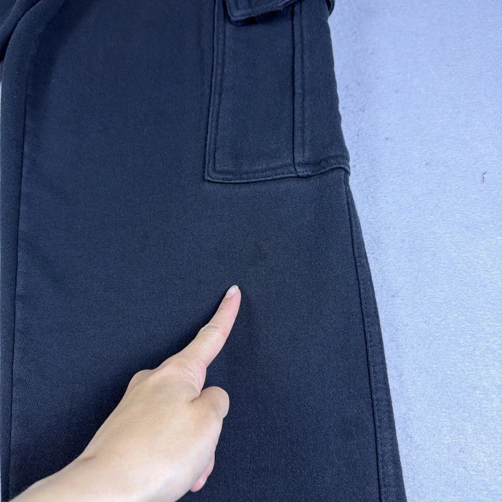 Pro Club Heavyweight Cargo Sweatpants Mens Small Black Baggy Pockets Loose Relax